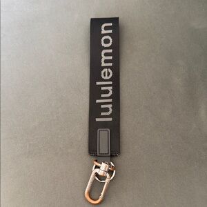 Lululemon Black Logo Keychain Wristlet